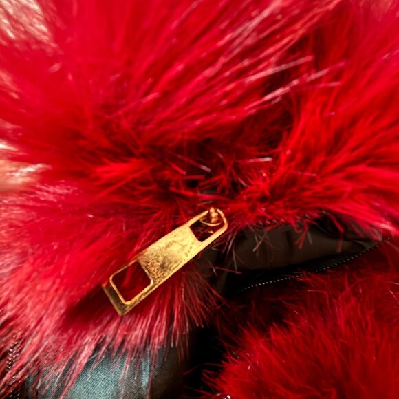 Obilis, Paris Boutique Exclusive Mink HandBag Rich Burgundy Mini Bag NEW - Picture 8 of 9